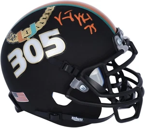 Vince Wilfork Hurricanes Signed Schutt Turnover Chain Alternate Mini Helmet - Picture 1 of 3