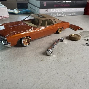Kit modellino Oldsmobile Cutlass 1975 personalizzato ( ๐ Lowrider con Dayton's tutto oro - Foto 1 di 8