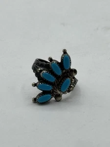 Splendido anello in argento sterling turchese dei nativi americani  - Foto 1 di 11