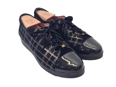 BEAUTIFEEL 42 Cella Suede Patent Leather Lace Up Sneakers Shoes Comfort - Image 1 of 4