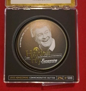 2003 Hayden Fry University of Iowa Homecoming Button New #296 of 500 RARE - Picture 1 of 7