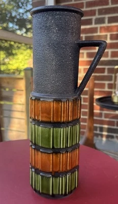 VINTAGE MEADOS DO SÉCULO MODERNO VASO MCM VINTAGE ALEMANHA OCIDENTAL ERA BITOSSI CERÂMICA 12” - Imagem 1 de 4