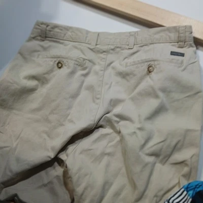 Pantalones Cortos Geoffrey Beene Para Hombres Caqui Frente Plano Informal Chino Verano Foto 1 de 4