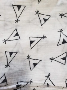 Upsimples Baby Bamboo Muslin TEE PEE Swaddle Blanket 46" X 42" Black & White - Picture 1 of 1