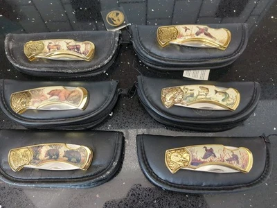 Franklin Mint Collector Knives Wildlife Series Deer Bear Trout Duck Pheasant  - Image 1 of 4