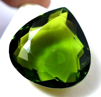 Lab Created Green Peridot 47.20 Ct GGL Certified Pear Cut TOP QUALITY Gemstone - Image 1 of 4