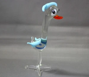 Vintage Colourful Murano Art Glass Animal Duck with Hat 10cm tall Donald - Picture 1 of 8