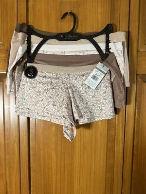 Delta Burke Microfiber BoyShorts Panties 5 Pair Size Large NWT - Image 1 of 3