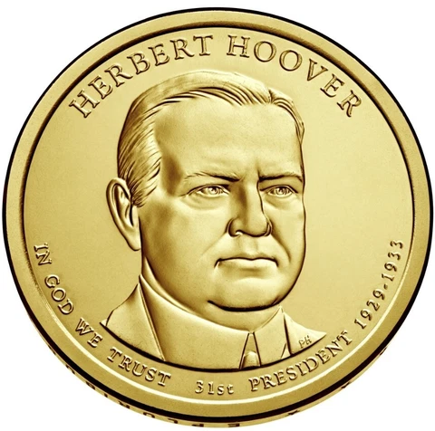 💰 2014 D -  Herbert Hoover - Presidential $1 Coin program - UNC - US mint Cover