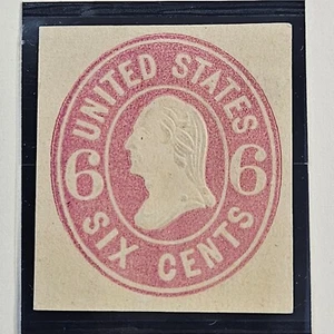 US Cut Square Sc U63, 6c pink on buff, Mint CV$35.00 (504CS24) - Picture 1 of 1