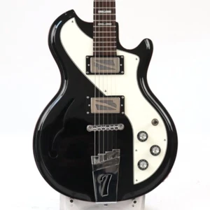 Italia Guitars Mondial Deluxe Used Alder body BLK - Picture 1 of 9