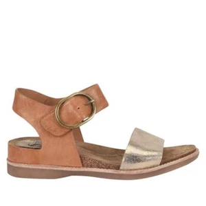 Sandalias planas Sofft para mujer BALI cuero equipaje marrón bronce metálico NUEVAS - Imagen 1 de 6