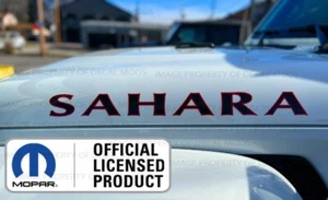 2x Jeep Wrangler SAHARA Hood Vinyl Decals Graphics Stickers JK Red Black FK2D3 - Picture 1 of 3