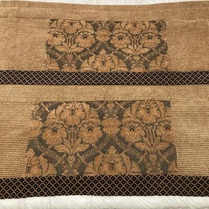 Vintage 1990s Table Runner Set Lot of 2 Brown Gold & Black - Picture 1 of 8