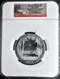 2013 5oz SILVER 25C White Mountain MS69 DPL Mint Sealed Box Collection NGC - Picture 1 of 2