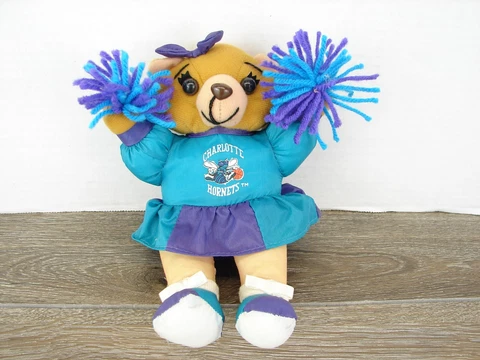 1994 Charlotte Hornets Cheerleader Teddy Bear Stuffed Animal Plush Toy NBA 8" Cover