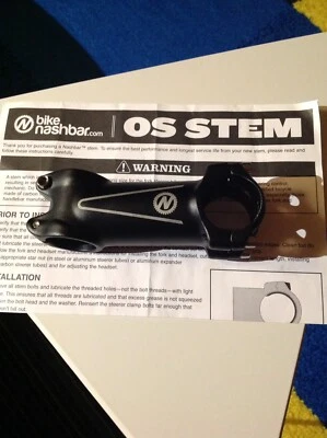 Nashbar OS 1 1/8, 31.8 Threadless MTB Stem, 90 mm, 7 Degrees, Black - Image 1 of 2