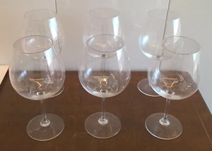 RIEDEL Red Wine Glasses Set 6 Rare Flying Pig Design 8 5/8 Clear Crystal Barware - Picture 1 of 12