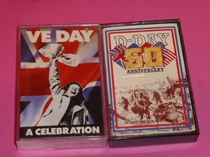 2x cassette tapes ww2. d-day and ve day, wartime music - Picture 1 of 3