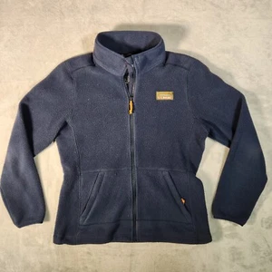 LL Bean Jacket Womens Small Navy Blue Fleece Full Zip Sweatshirt Gorpcore Layer - Picture 1 of 14