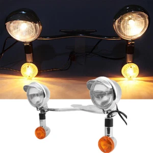 Barra de luces antiniebla de paso de conducción de motocicleta señales de giro aptas para Harley Honda - Imagen 1 de 12