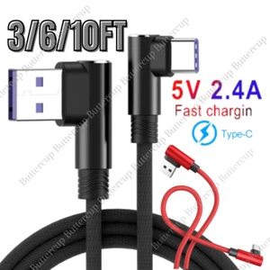 USB C Cable 90 Degree Right Angle Fast Charger Type C Cord For Samsung iPhone 15 - Picture 1 of 10