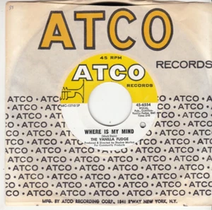 VANILLA FUDGE - WHERE IS MY MIND/LOOK OF LOVE - ATCO RECORDS 45 - GREAT SHAPE - Picture 1 of 2
