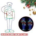 CHRISTMAS OUTDOOR DECORATIONS LIGHT SOLDIER NUTCRACKER ROPES SILHOUETTE LED X6N1