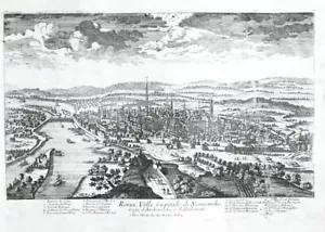 c1740 Rouen Normandy France France Copperplate Engraving by Antoine Aveline - Picture 1 of 1