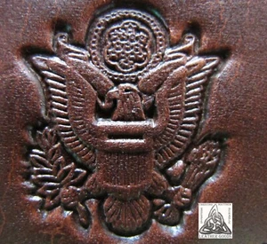 Sello de cuero de 1" con logotipo de escudo del ejército de EE. UU. 1986 Craftool Co. descontinuado 8376 - Imagen 1 de 3