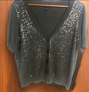 Talbots Damen Kurzarm Shirt Olivgrün Silber Perlen. Top Größe 1XP. - Bild 1 von 7