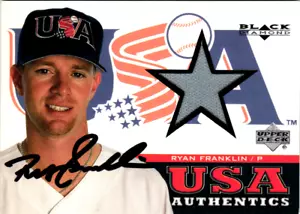 2000 Upper Deck Black Diamond Rookie USA Authentics #143 Ryan Franklin Signed - Picture 1 of 2