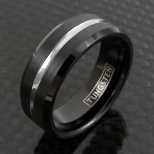 6/8mm Tungsten Carbide Defend the Line Wedding Band Ring 8-Plated Colors