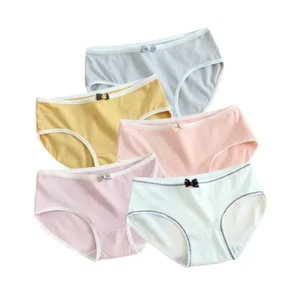 Paquete de 5 calzoncillos de ropa interior suave de color liso cómodos y transpirables para mujer - Imagen 1 de 7
