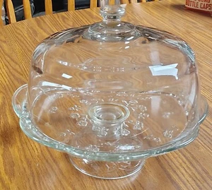 Anchor Hocking Savannah Clear Cake Plate with Glass Dome - Picture 1 of 6