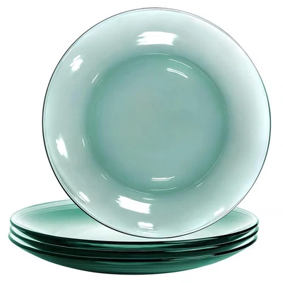 Glass Dinner Plate, Cobalt Transparent Glass Eating Plates, Circular Dinnerwa... - Image 1 of 4