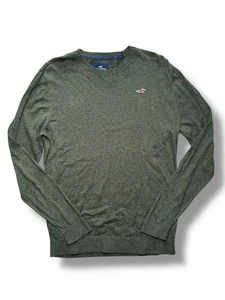 Hollister V-Neck Jumper Men’s XL Green Knit Sweater Pullover Good Cond - Picture 1 of 9
