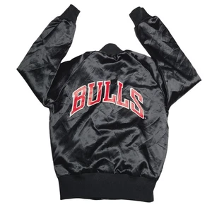 Vintage Chalk Line Chicago Bulls NBA Snap Satin Jacket Size Youth 10/12 Medium - Picture 1 of 7