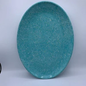 Unbranded Melamine Serving Platter-Turquoise Blue Confetti-14" x 10" - Picture 1 of 6