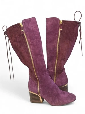 Botas Latigo Pearla salto alto camurça salto alto com zíper tamanho 7 em roxo - Imagem 1 de 4