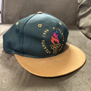 Gorra gorra vintage de los Juegos Olímpicos de Atlanta 1996 con logotipo verde 7 brocha a presión - Imagen 1 de 8