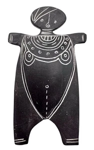 "Estatua de diosa de la fertilidad de cerámica de arcilla vintage escultura colgante de pared negra 5""" - Imagen 1 de 4