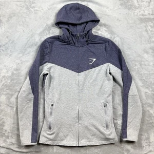 Gymshark Hoodie Women's Medium Purple Gray Full Zip Long Sleeve Drawstring Hood - Picture 1 of 9