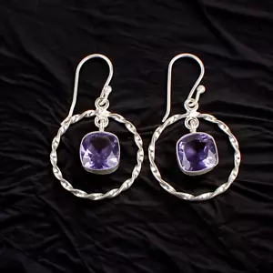 Iolite Gemstone 925 Sterling Silver Earring Handmade jewelry Earring Gift - Picture 1 of 3