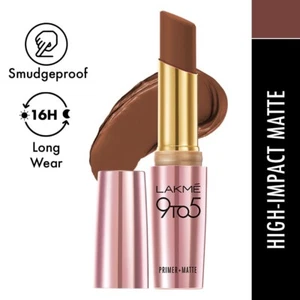 Lakme 9 To 5 Primer + Matte Lipstick - Brown Walnut - Picture 1 of 7
