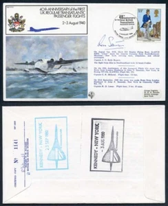 FF21c 1er Reino Unido Vuelos Transatlánticos Regulares de Pasajeros Firmados por R. Stainton - Imagen 1 de 1