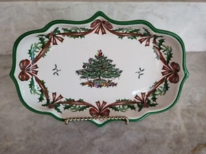 Spode Christmas Tree 65th Anniversary Candy Dish With Garland And Bows - Picture 1 of 6