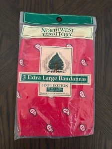 Red Bandannas X Large 3PK Northwest Territory Kmart HECHO EN EE. UU. 22x22” Nuevo en paquete Nuevo en caja - Imagen 1 de 9