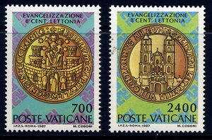 VATICAN CITY . 1987 Christianization of Latvia (783-84) . Mint Never Hinged - Picture 1 of 1