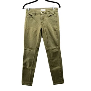 Uniqlo Skinny Jeans Low Rise Womens Size 25 Olive Green Khaki Chino Stretch - Picture 1 of 9